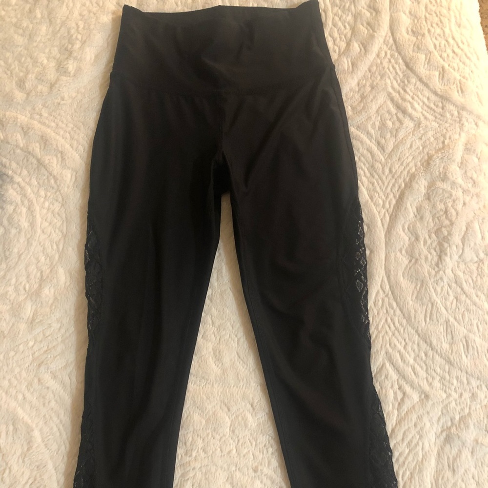 Black lace yoga pants